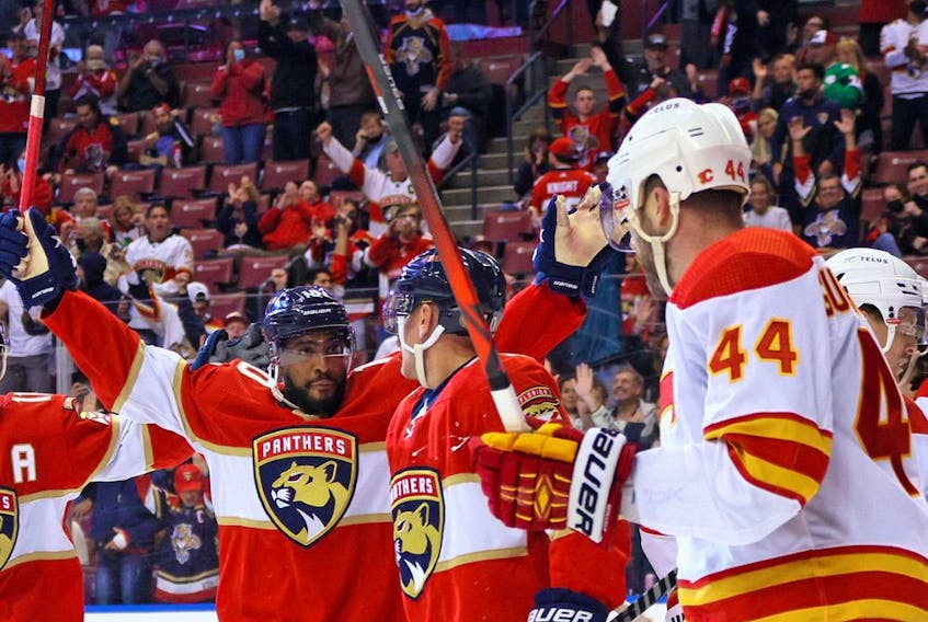 The Flames weren't happy with many facets of their game during Tuesday's 6-2 thumping at the hands of Patric Hornqvist and the Florida Panthers.