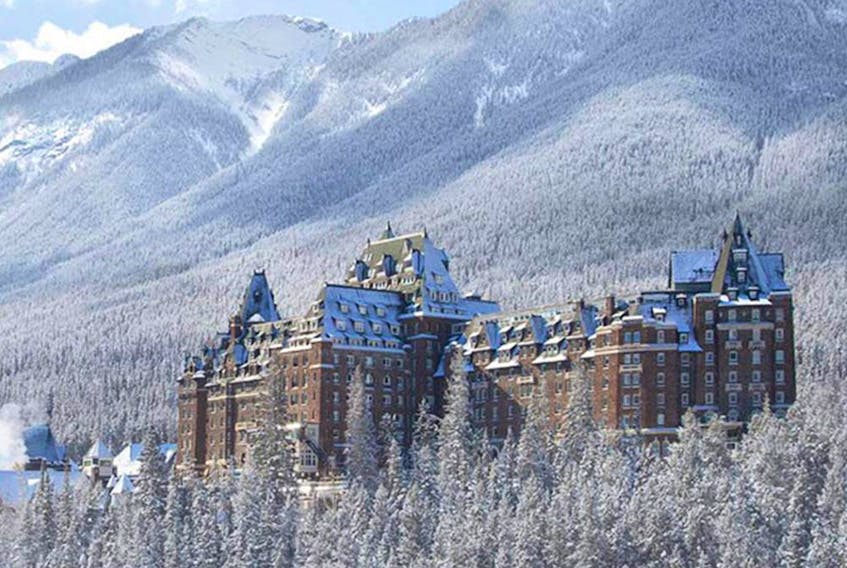  A view of the 135-year old Fairmont Banff Springs Hotel.