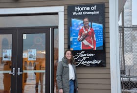 Lauren Lenentine stands by a new sign bearing her name at the main entrance of the Cornwall Curling Club. A rebranding of the club’s name officially took place during a ceremony on Jan. 5. The facility is now known as the Cornwall Curling Club, Home of World Champion Lauren Lenentine. Lenentine is a two-time world junior curling champion.