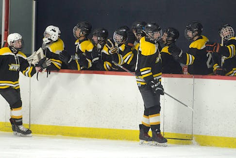 Sherwood Metros players on the bench celebrate a goal by their teammate in March 2021. 
