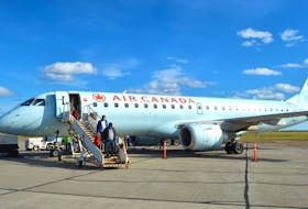 An Air Canada flight disembarking at the JA Douglas McCurdy Sydney Airport at an earlier date. Air Canada has confirmed some more temporarily reductions in flights due to the pandemic. Cape Breton Post file photo