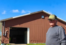 Eddie Rendell, owner and operator of Rendell's Farm in Mill Creek, along Point Aconi Road, also suffered some siding damage to one of his buildings: "I’d have sit down and figure out what those losses were compared to last year."  IAN NATHANSON/CAPE BRETON POST