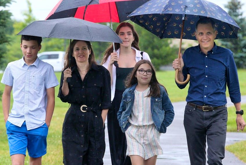  Sutcliffe announced his bid for mayor along with his wife Ginny, second from left, and three kids — Erica, 23, Jack, 10 and Kate, 13 — at a park in Kanata.