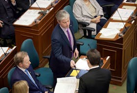 October 13, 2022--Nova Scotia Premier Tim Houston introduces a bill during a session at Province House Thursday.
ERIC WYNNE/Chronicle Herald