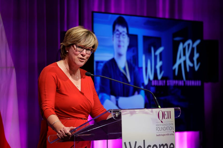September 22, 2022--Karen Oldfield, President and CEO of the Nova Scotia Health Authority speaks during an announcement of a $20 milliion donation by the MacDonald family to the QEII Foundation.
ERIC WYNNE/Chronicle Herald