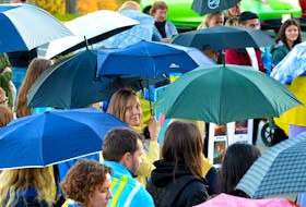 Dozens of people attended the Open Umbrellas for Ukraine rally at Confederation Building Oct. 13 in support of Ukraine and against the Russian invasion of the country. The participants carried umbrellas to symbolize the protection of Ukraine and the rally featured several guest speakers including one woman who described fleeing the country as the invasion started. 

Keith Gosse/The Telegram