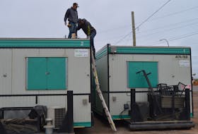 The modular complexes that will house Charlottetown’s homeless population began arriving on Park Street on Oct. 15. Dave Stewart • The Guardian