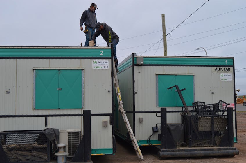 The modular complexes that will house Charlottetown’s homeless population began arriving on Park Street on Oct. 15. Dave Stewart • The Guardian