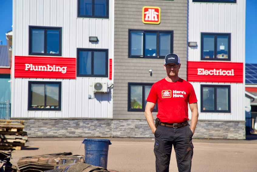 Chris Boute, owner of North Rustico Home Hardware Building Centre, says his manager came up with the idea to give away old stock shingles for people to patch their roofs. "I loved it and said let's put them out. From there, word caught on pretty fast," he says. Cody McEachern • The Guardian