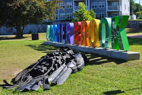 This giant piece of artwork has ruffled some feathers because of its location in front of the Corner Brook sign on West Street. - Diane Crocker/SaltWire Network