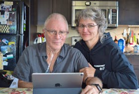 Craig Mackie, left, of Charlottetown, who was diagnosed four years ago with sarcoidosis, has been approved for a medically assisted death in November. He is pictured with his partner and full-time caregiver Mary Phelan. Dave Stewart • The Guardian