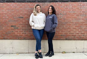 Jems Boutique owner Julia Campbell, left, and Mi’kmaw artist Annie Martin have partnered on a charitable clothing line which includes sweatshirts, joggers and crewneck long-sleeve shirts. Contributed