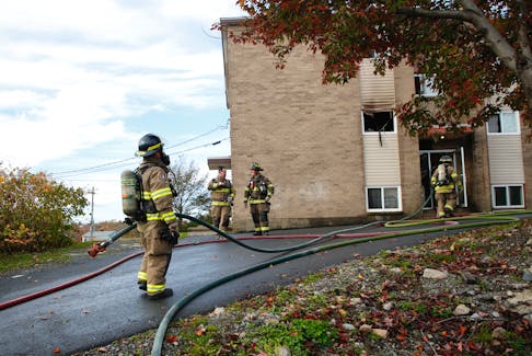 Halifax regional fire is seen at 11 Old Sambro Road, following a fire Thursday October 20, 2022. There were no injuries, Red Cross has been called for the 18 residents. Fire confined to one suite but smoke and water damage will be an issue.

TIM KROCHAK PHOTO