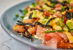 Use hot smoked salmon or maybe try surimi crab, sashimi grade salmon/tuna or even teriyaki chicken to conjure up flavour memories of fusion style sushi rolls. Contributed photo