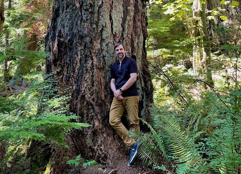 Environment Minister Steven Guilbeault during a visit to an old-growth forest in British Columbia this summer. — Contributed photo