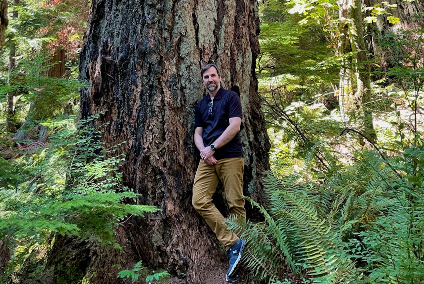Environment Minister Steven Guilbeault during a visit to an old-growth forest in British Columbia this summer. — Contributed photo