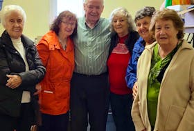 Members of the Fall Fair committee are busy putting the final touches on the upcoming event. Shown, from the left, are committee members Blanche LeMoine, Gladys Gillis, Cecil Day, Sandra MacKinnon, Joyce Day & Florence Knott. CONTRIBUTED