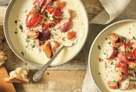 A bowl of lobster and mussel chowder is a great warm-me-up for cool Autumn evenings.