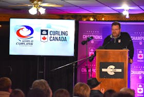 Al Cameron, director of communications and media relations for Curling Canada, announced Cape Breton as the host for the 2024 World Women’s Curling Championship during a press conference at the Sydney Curling Club on Friday. It will mark the first time the championship has been played in Nova Scotia. JEREMY FRASER/CAPE BRETON POST