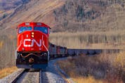  A CN train carrying coal in Alberta.