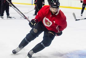 -OTTAWA-  Former Ottawa Senator Derek Brassard accepted a PTO (professional tryout) from his former team.  Brassard skates during an on ice session during training camp at the Canadian Tire Centre on September 22,2022.  ERROL MCGIHON/Postmedia