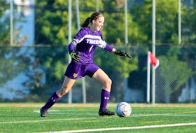 Dalhousie keeper Annabel Gravely missed five matches with a broken finger but returned to the Tgers lineup on Oct. 16 and posted a shutout victory. Dal allowed only three goals in 12 matches during the regular season. - NICK PEARCE / DAL ATHLETICS