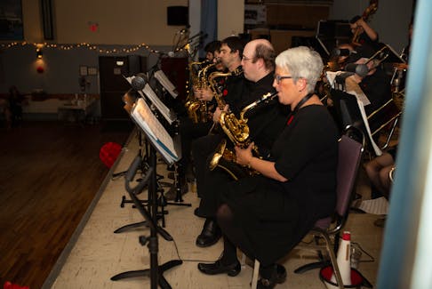 Truro Big Band playing at the Sentimental Journey dance in 2019.