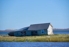 A house in The Hebrides on P.E.I.'s north shore near Stanley Bridge is seen caved in on one side following post-tropical storm Fiona. Nathan Rochford • Special to The Guardian