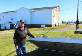 Bruce Howie, fire chief with the Donkin Volunteer Fire Department, stands in from the fire hall that suffered extensive damage from post-tropical storm Fiona. IAN NATHANSON/CAPE BRETON POST