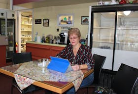 The empty shelves in the cooler behind Louann MacDonald are an indication of what business will be like for the next few months. MacDonald won’t be in a position to reopen until likely in the new year as repairs to the property are made after being damaged during post-tropical storm Fiona. CAPE BRETON POST PHOTO