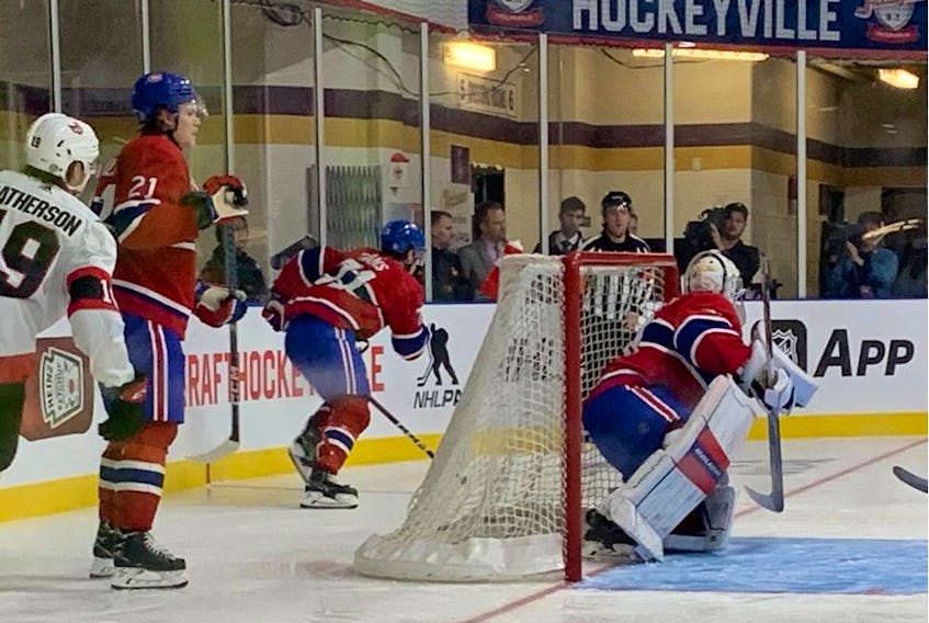 The Montreal Canadiens and Ottawa Senators play in preseason action at the Steele Community Centre Arena in Gander, N.L., on Thursday, Oct. 6, 2022.