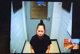 Accused murderer Lorraine Obed appears for her arraignment in Newfoundland and Labrador Supreme Court in St. John's via video from prison in Clarenville in September.
