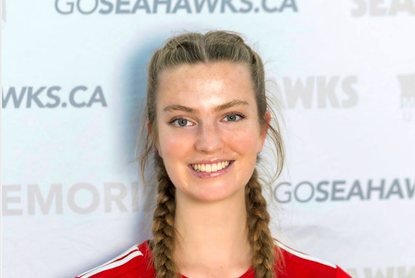Memorial University Sea-Hawks women’s soccer team winger Kate Hickey won the 2022 Atlantic University Sport (AUS) student-athlete community service award for her work on the pitch and away from it. She will now be the Atlantic conference’s nomination for the USPORTS community service award. Contributed photo