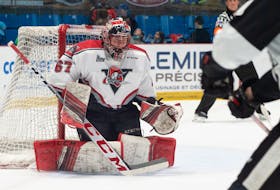 Bay Roberts native Riley Mercer is heading to Montreal later this week after he was named to the Canadiens rookie camp roster on a tryout basis. The Drummondville Voltiguers goaltender is one of three keepers in camp. Photo courtesy Ghyslain Bergeron, Drummondville Voltigeurs.  Bay Roberts native Riley Mercer was invited to the Canadiens rookie camp roster on a tryout basis in September, but is now back with The Drummondville Voltiguers. Mercer says he's using the experience he got with the Habs to improve his game in Drummondville. - Photo courtesy Ghyslain Bergeron, Drummondville Voltigeurs.