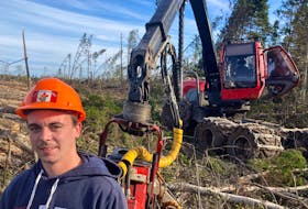 Alex MacPherson has been cutting blow downs in Pictou County.