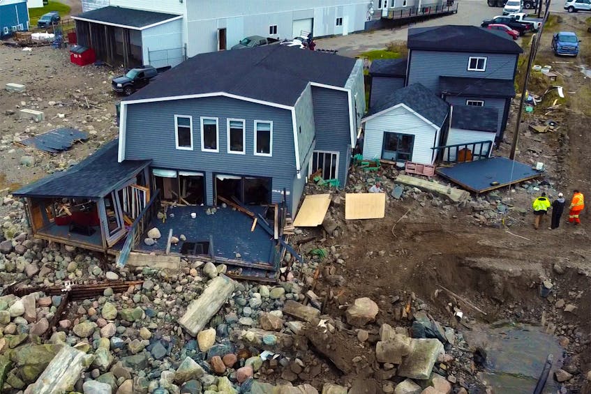 The seaside facing side of Ricky and Patty Munden's house in Port Aux Basques was slammed with waves and boulders the day hurricane Fiona struck.


Keith Gosse/The Telegram