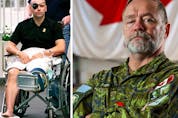 Sgt. Lorne Ford, right on Nov. 8, was injured in Afghanistan in 2002 when an American fighter pilot mistakenly dropped a bomb on a group of Canadian Forces, killing four. 