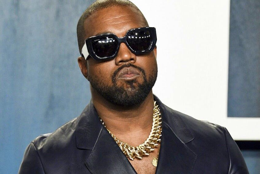 Kanye West arrives at the Vanity Fair Oscar Party on Feb. 9, 2020, in Beverly Hills, Calif. 