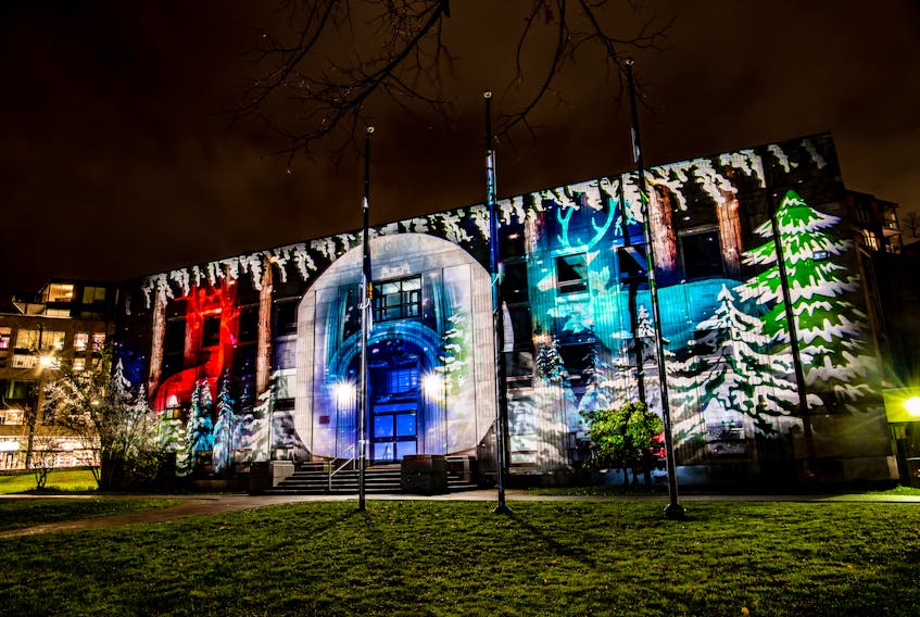 This holiday season, DELIGHTFUL DOWNTOWN will bring radiant light displays to Downtown Halifax and Spring Garden, including nightly shows at the former Halifax Memorial Library building at Grafton Park. PHOTO CREDIT: Stoo Metz Photography