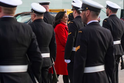 Defence Minister Anita Anand talks with members of the guard prior to an announcement at CFB Halifax on Friday, Nov. 18, 2022. Halifax has been proposed as the North American location for NATO's Defence Innovation Accelerator for the North Atlantic.
Ryan Taplin - The Chronicle Herald