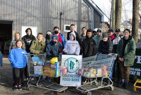 Students from Cobequid Educational Centre donated two carts worth of items to the Colchester Food Bank.