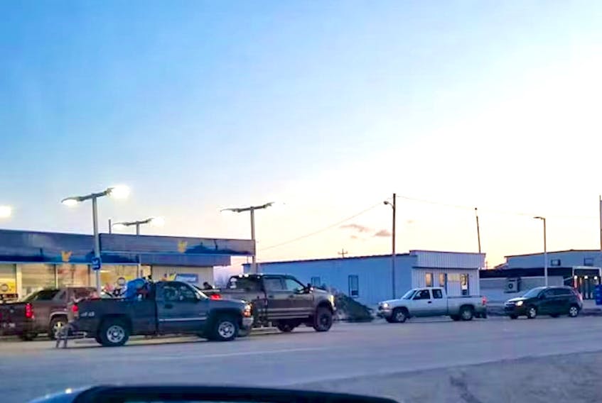 An email sent to government leaders says intoxicated people smoking around gas pumps in  Happy Valley-Goose Bay has created a serious public safety threat, (File photo)