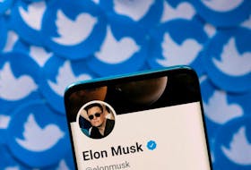Elon Musk's Twitter Inc. profile on a smartphone.