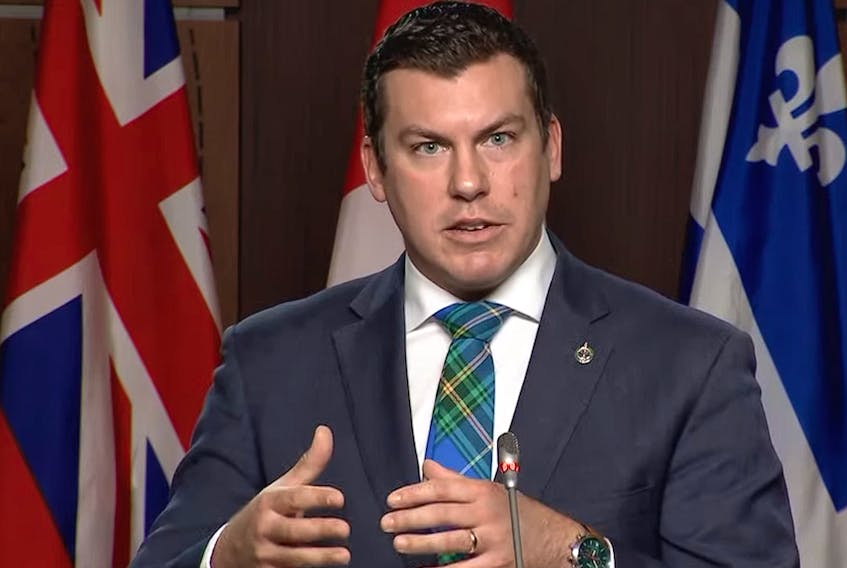 Kody Blois, the Liberal MP for Kings-Hants, called a news conference Wednesday, Nov. 23, 2022, to urge the government of Nova Scotia to to rebate the proceeds from the provincial motive fuel tax to support vulnerable Nova Scotians. - CPAC photo