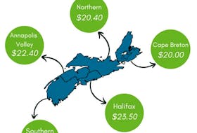 The Nova Scotia office of the Canadian Centre for Policy Alternatives designed this living wage infographic to highlight what a person needs to make per hour to cover every day basics.