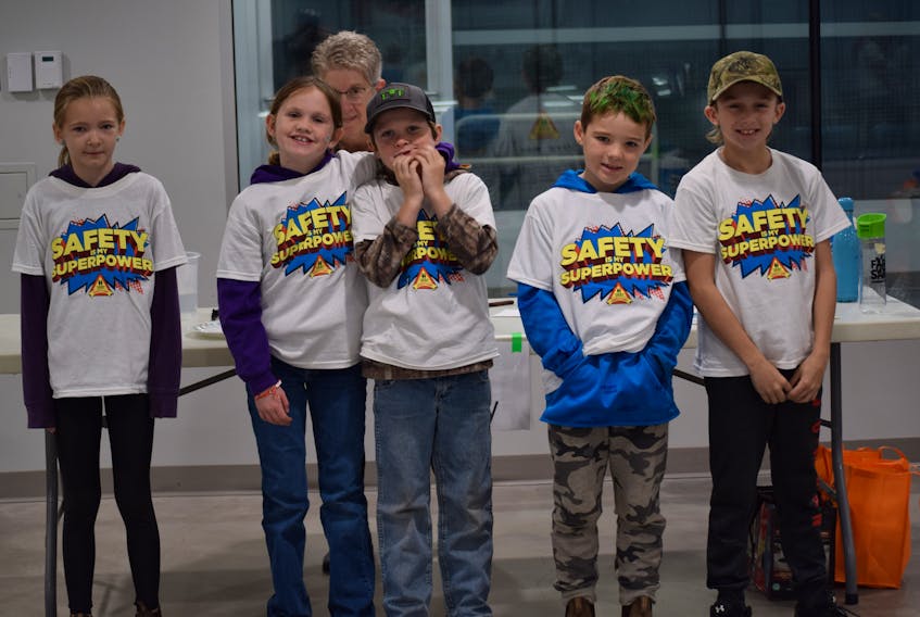 Ready to learn food safety at the West Hants Sports Complex were, from the left, Adelaide VanKippersluis, 9, Jorja Oulton, 9, Nate Oulton, 9, Ben Keddy, 8, and Brantley Pemberton, 9.