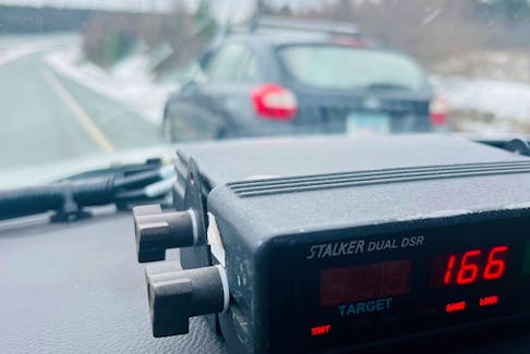 Police stopped a young driver on the road last week who was doing 166 kilometres per hour. — Holyrood RCMP photo
