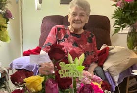 Port Morien resident Lizzie Thomas will be celebrating her 100th birthday on Saturday at the Port Morien Fire Hall. CONTRIBUTED