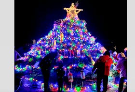 The Municipality of Clare in southwestern NS held its first ever lobster trap tree lighting on Nov. 24. CONTRIBUTED