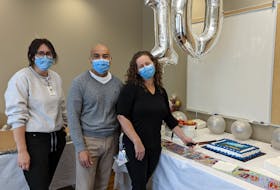 The Colchester East Hants Health Centre is celebrating its building's 10-year anniversary. Pictured is registered nurse Rebecca Totten, health services manager Raj Makkar and site lead and director of health services Heather Wolfe.